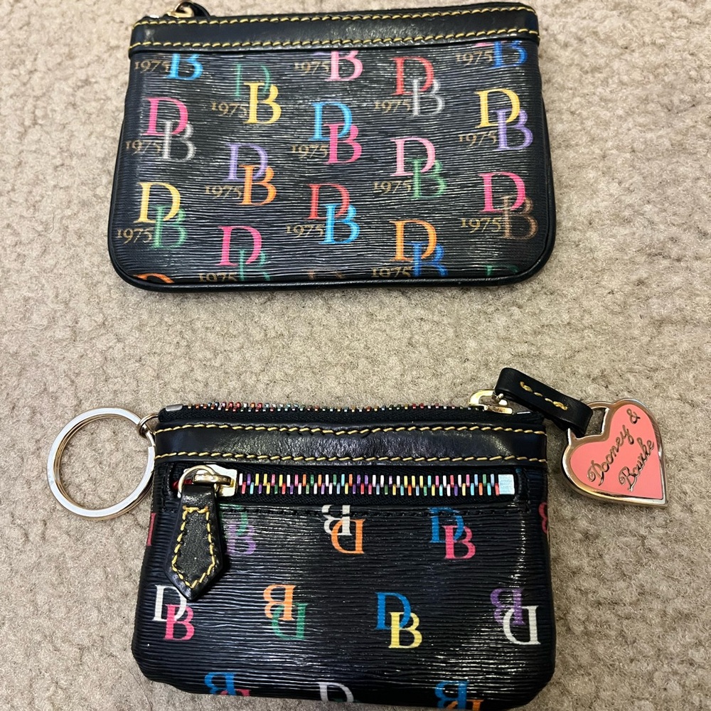 Dooney & Bourke Black Multicolor Logo Pouches
